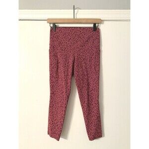 Athleta Salutation Leggings Size Small Petite Stash Pocket 7/8 Tight Leopard